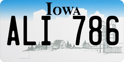 IA license plate ALI786