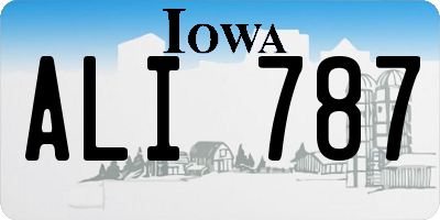 IA license plate ALI787