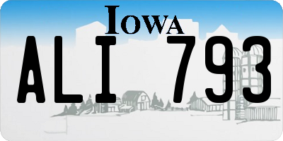IA license plate ALI793