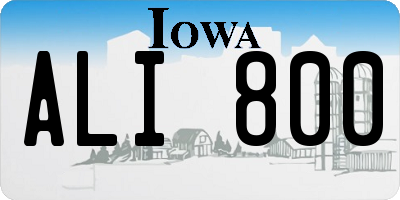 IA license plate ALI800