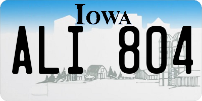 IA license plate ALI804