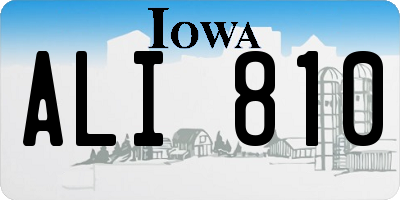 IA license plate ALI810