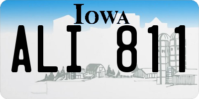 IA license plate ALI811