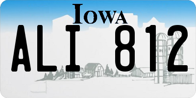 IA license plate ALI812