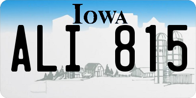 IA license plate ALI815