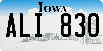 IA license plate ALI830