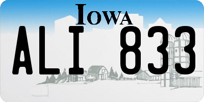 IA license plate ALI833