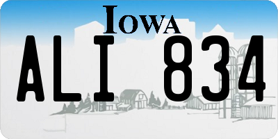 IA license plate ALI834