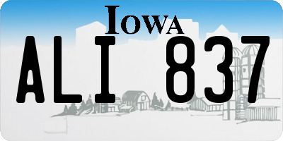 IA license plate ALI837