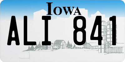 IA license plate ALI841