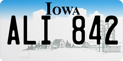 IA license plate ALI842