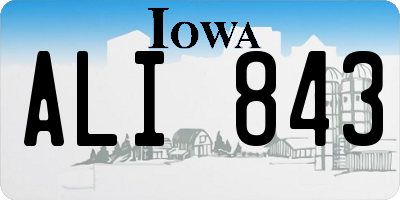 IA license plate ALI843