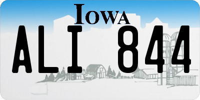 IA license plate ALI844