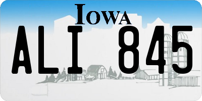IA license plate ALI845