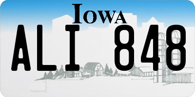 IA license plate ALI848