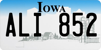 IA license plate ALI852