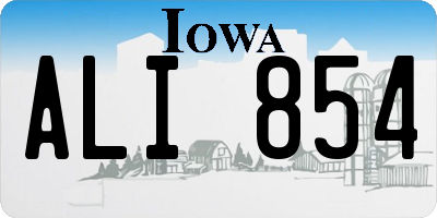 IA license plate ALI854
