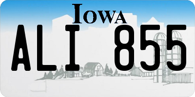 IA license plate ALI855