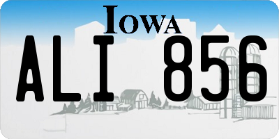 IA license plate ALI856