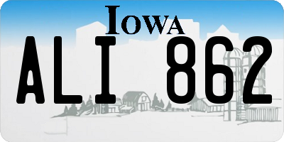 IA license plate ALI862