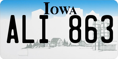IA license plate ALI863