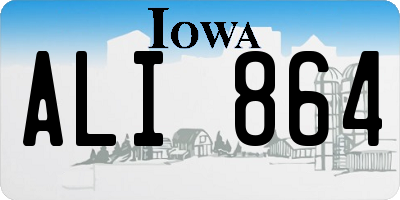 IA license plate ALI864