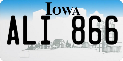 IA license plate ALI866