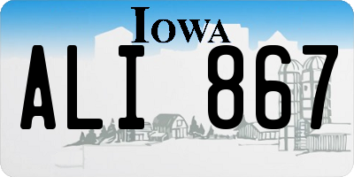 IA license plate ALI867