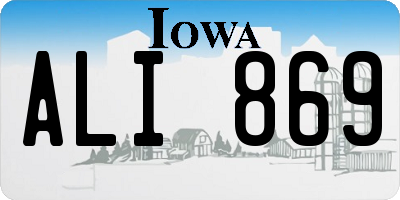 IA license plate ALI869