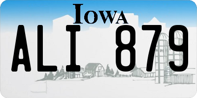 IA license plate ALI879