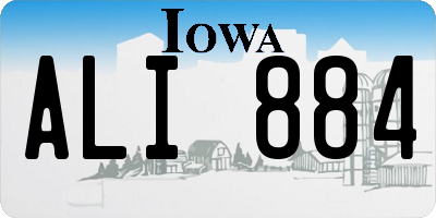 IA license plate ALI884
