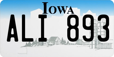 IA license plate ALI893
