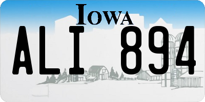 IA license plate ALI894