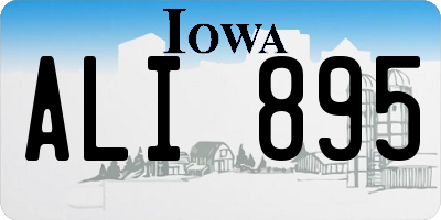 IA license plate ALI895