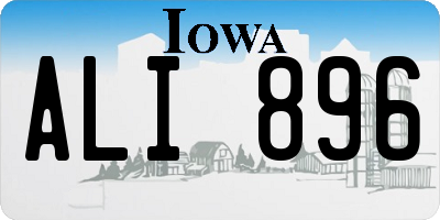 IA license plate ALI896