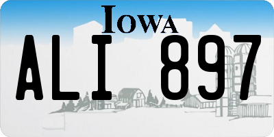 IA license plate ALI897
