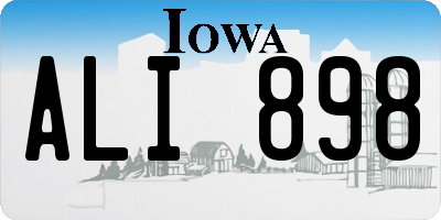 IA license plate ALI898