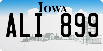 IA license plate ALI899