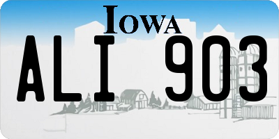 IA license plate ALI903