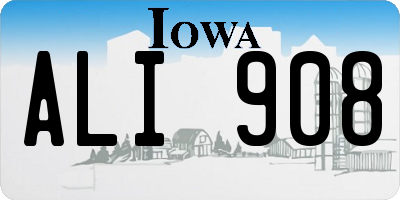 IA license plate ALI908