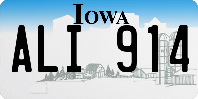 IA license plate ALI914