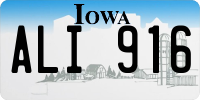 IA license plate ALI916