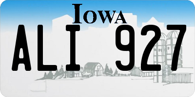 IA license plate ALI927