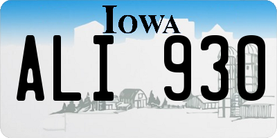 IA license plate ALI930
