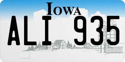 IA license plate ALI935