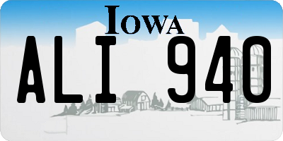 IA license plate ALI940