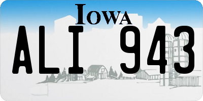IA license plate ALI943