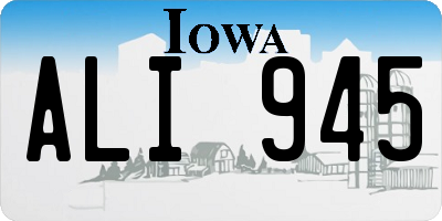 IA license plate ALI945