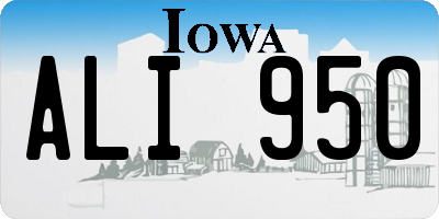 IA license plate ALI950