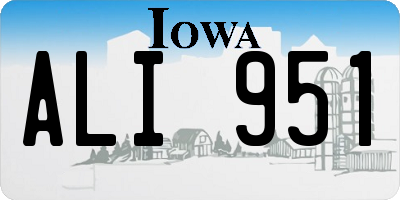 IA license plate ALI951